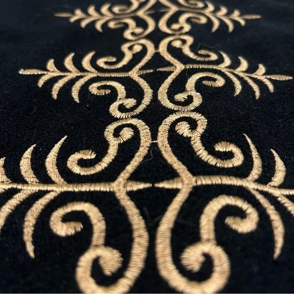 Elegant Holley Bracken Gold Embroidered Black Dress Women’s Size Small - Picture 5 of 8